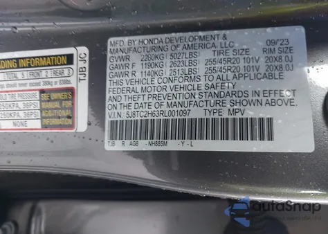 2024 Acura Rdx A-Spec Package из США, поврежденный, VIN 5J8TC2H63RL001097